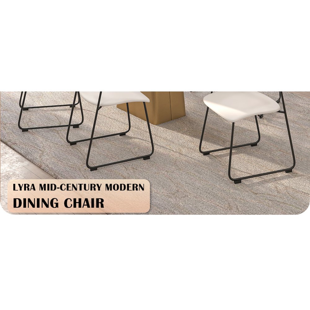 Lyra Collection Modern Chair in Natural Wood back and White Seat