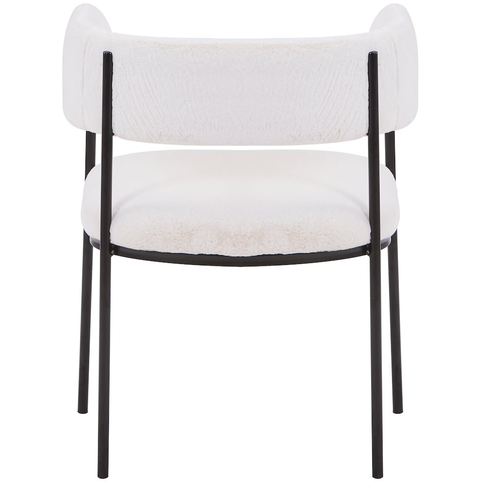 Cyril Collection Modern Chair in White Faux Fur