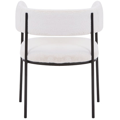 Cyril Collection Modern Chair in White Faux Fur
