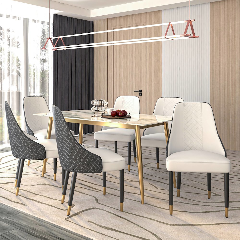 Allure Collection Modern Dining Chair In Black Fabric - Set of 4