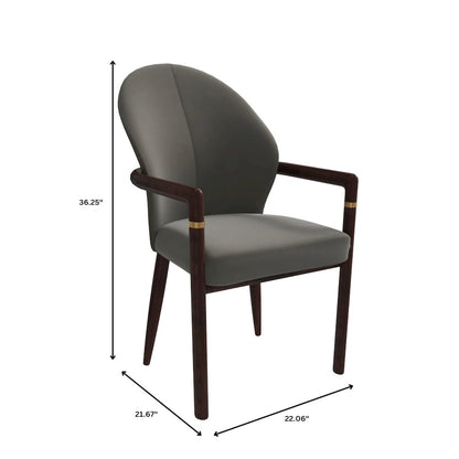 Opaline Series Elegant Wooden Dining Chair in Two-Tone Kahki - Set of 2