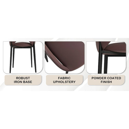 Amalfi Collection Fabric Modern Dining Chair in Plum Purple
