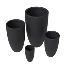 Crete Series Fiberstone Planter Set in Black