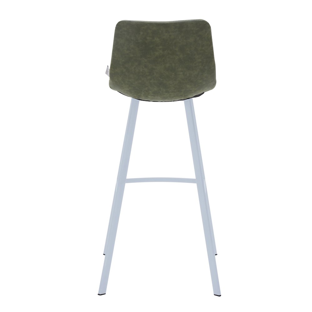 Elland - Bar stool - Olive Green- White Base