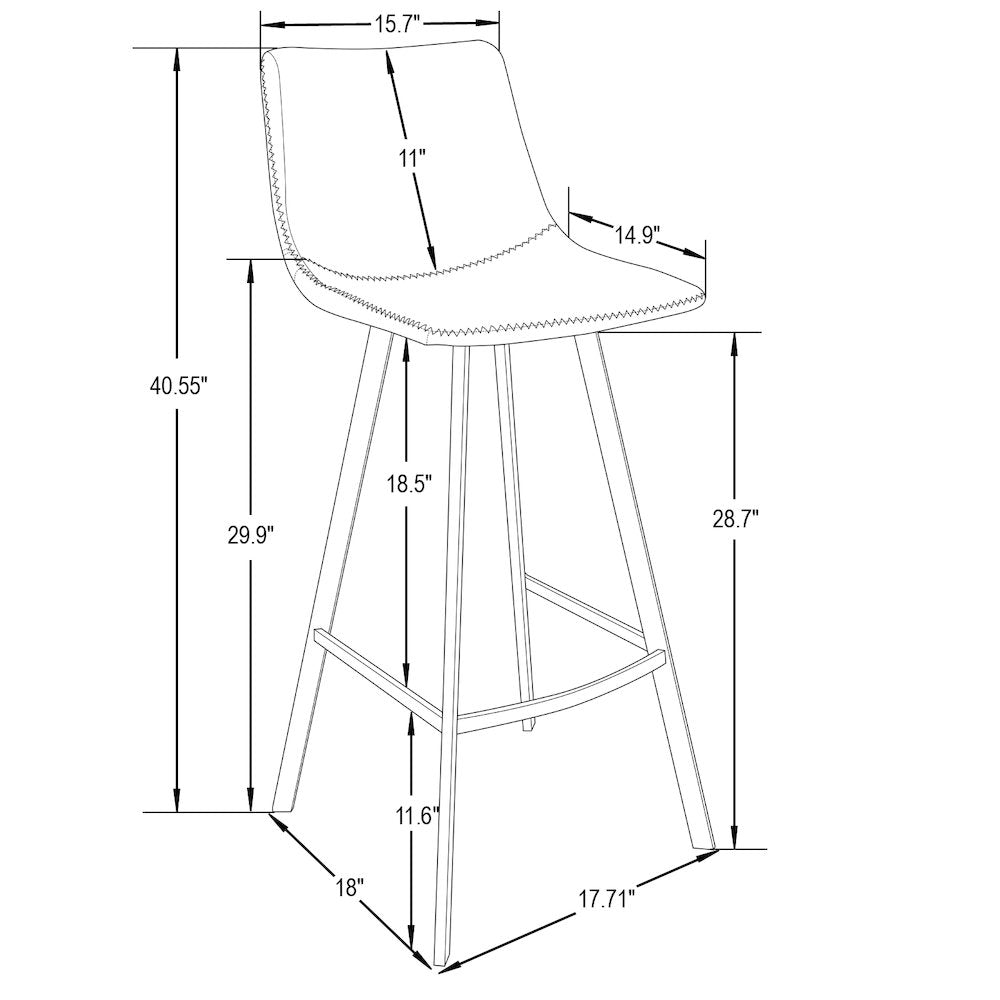 Elland - Bar stool - Olive Green- White Base