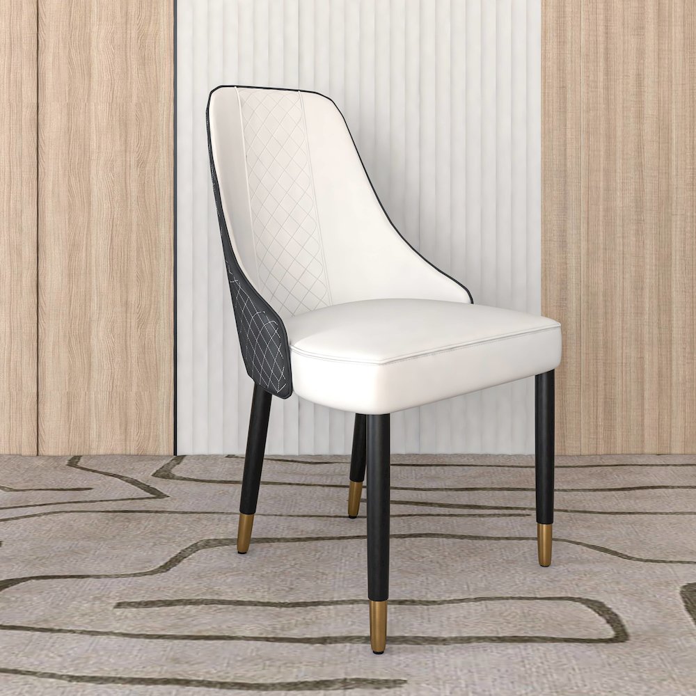 Allure Collection Modern Dining Chair In Black Fabric - Set of 4