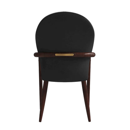 Opaline Series Elegant Wooden Dining Chair in Black Velvet and White - Set of 2