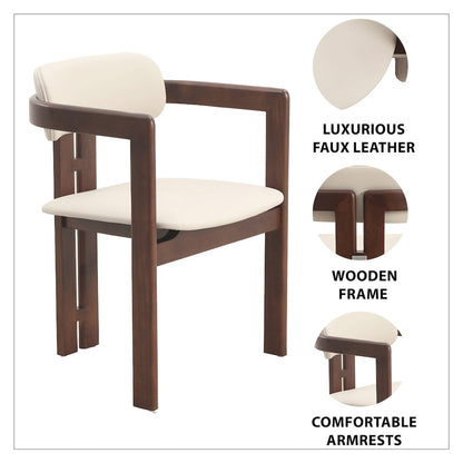 Velo Series Modern Dining Cha...lnut Color Wood with Toupe Seat Set of 4