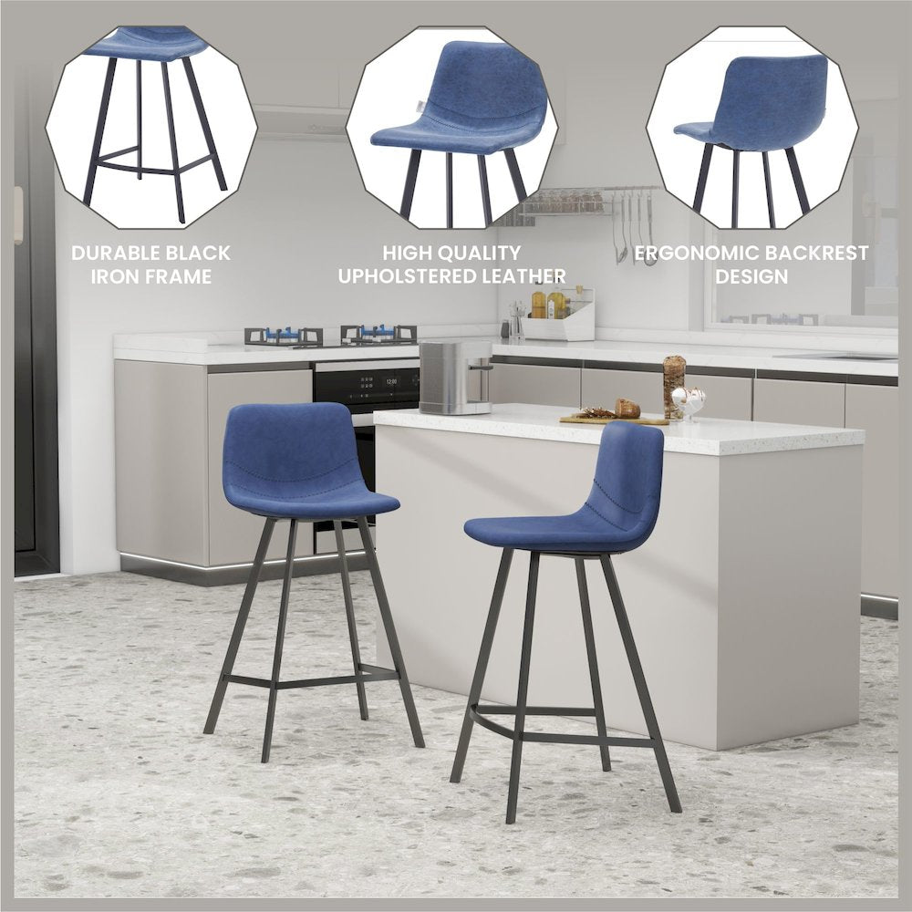 Elland - Counter stool - Peacock Blue