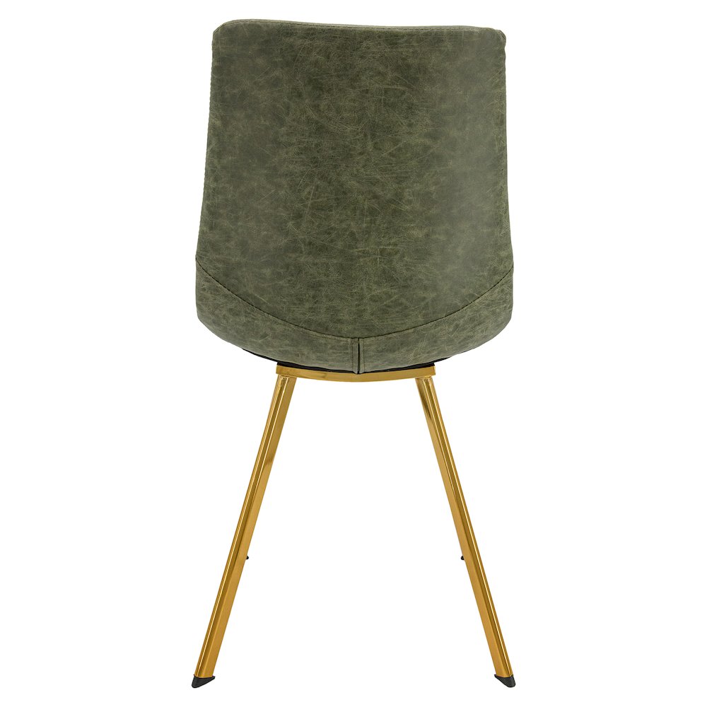 Markley Modern Leather Dining Chair With Gold Legs Set of 2