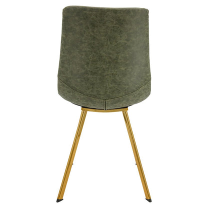 Markley Modern Leather Dining Chair With Gold Legs Set of 2