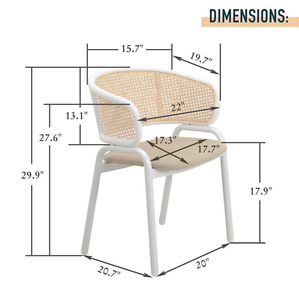 Ervilla - Dining Chair - White frame in Taupe Leather Set of 2