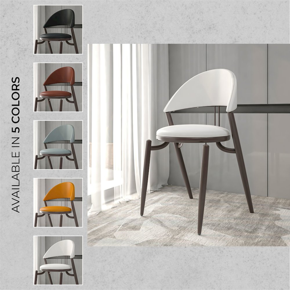 Venice Collection Modern Dining Chair In Black set of 2 in White