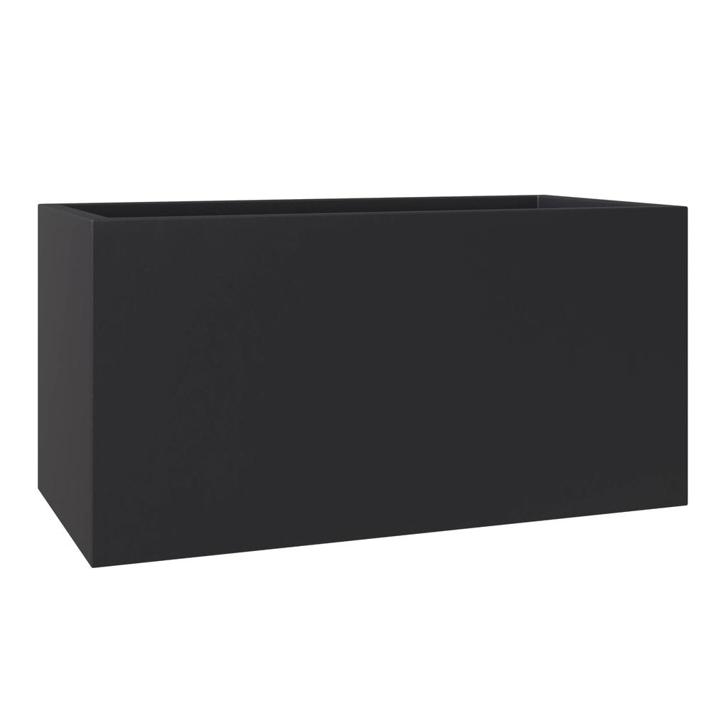 Bloom Series Poly Stone Planter 9" , 19.7" Long In Black