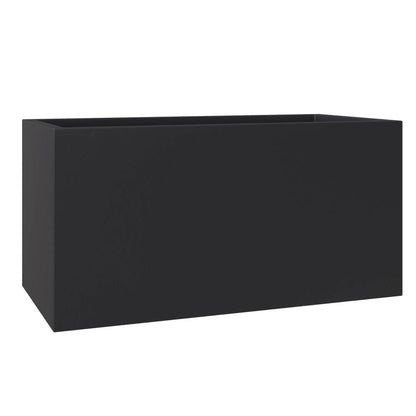 Bloom Series Poly Stone Planter 9" , 19.7" Long In Black