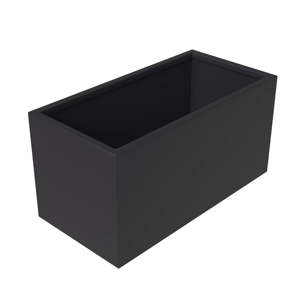 Bloom Series Poly Stone Planter 9" , 19.7" Long In Black