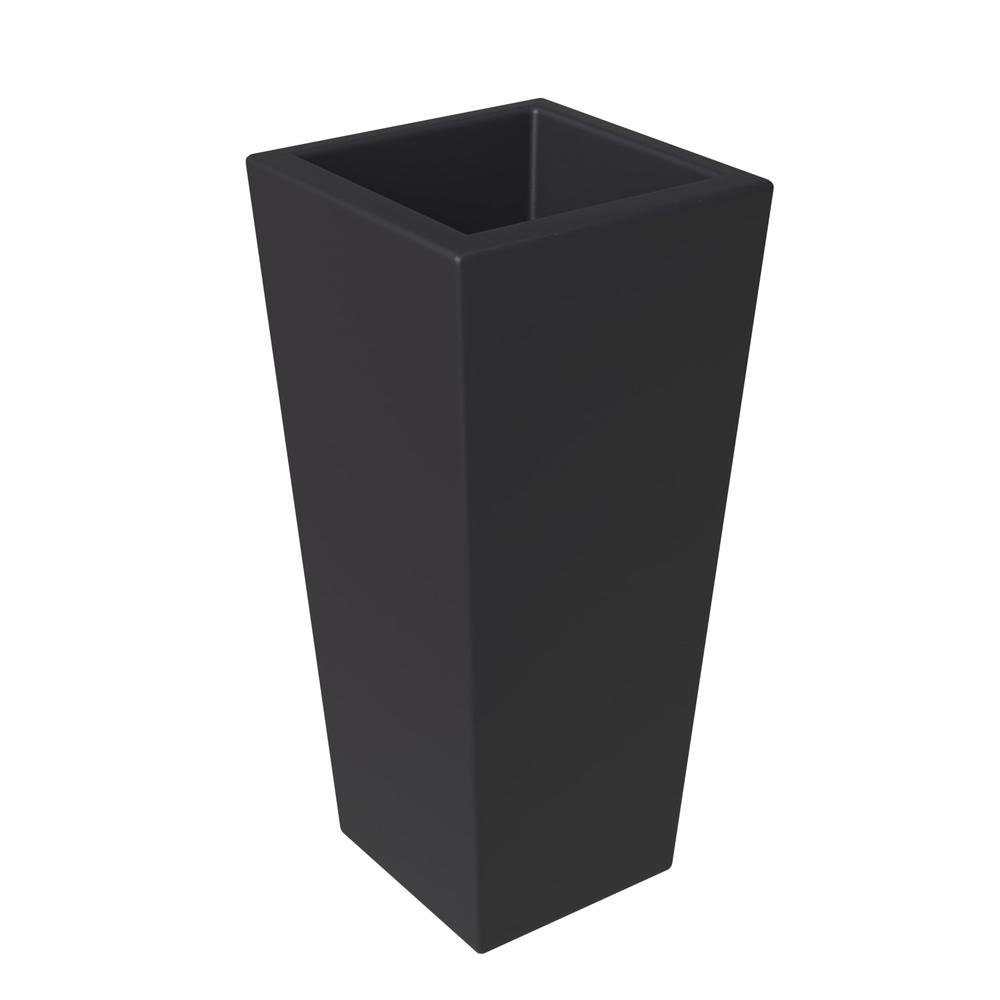 Orna Series Poly Stone Planter 17.7 Dia 36.2 High in Black