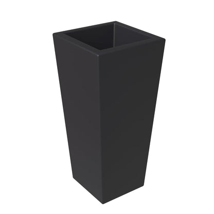 Orna Series Poly Stone Planter 17.7 Dia 36.2 High in Black