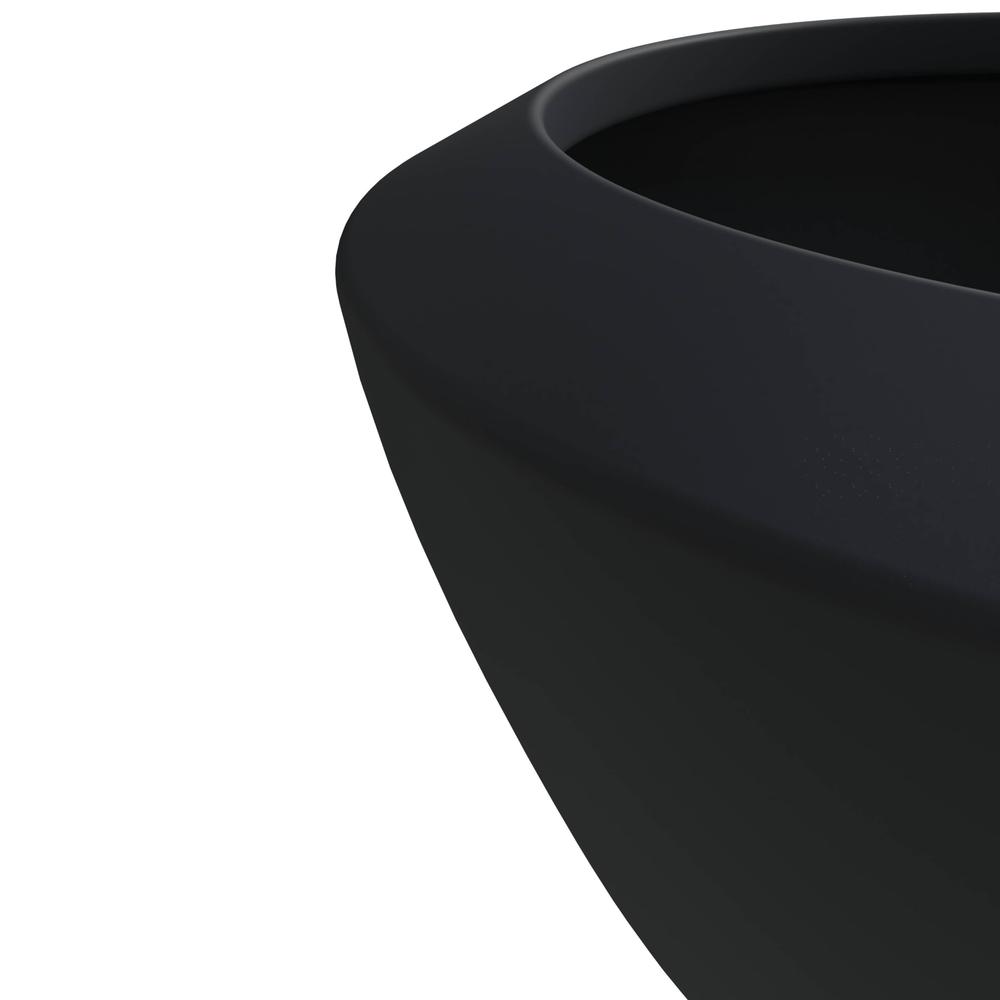 Vessel Series Poly Stone Planter in Black 22" Dia 15" high