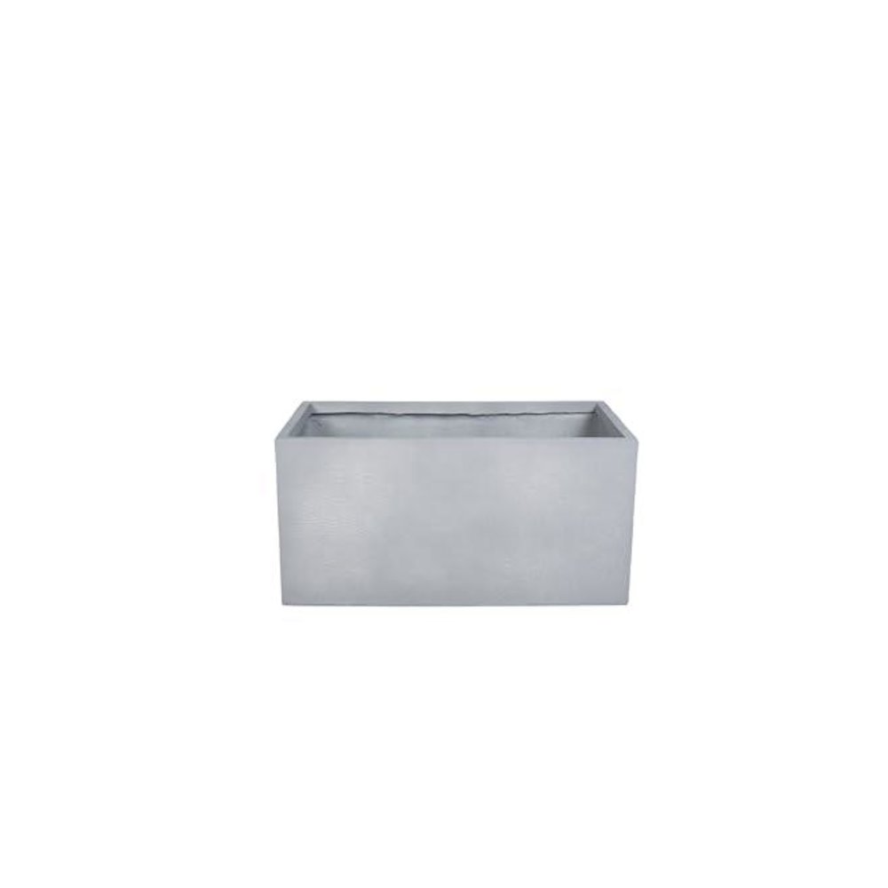 Flora Series Rectangle Poly Stone Planter in Grey 12 x 12, 31.5 Long