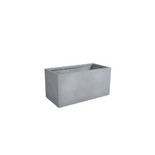 Flora Series Rectangle Poly Stone Planter in Grey 12 x 12, 31.5 Long