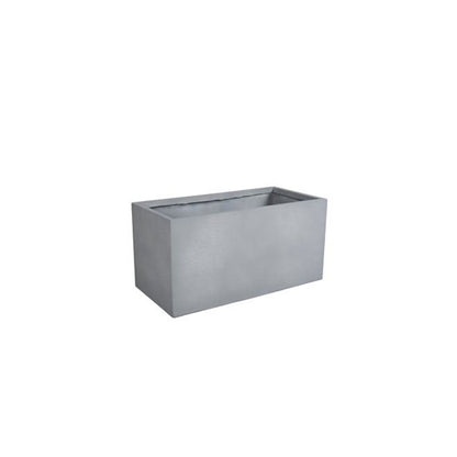 Flora Series Rectangle Poly Stone Planter in Grey 12 x 12, 31.5 Long