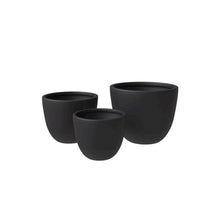 Dahlia Series Poly Stone Planter Set in Black