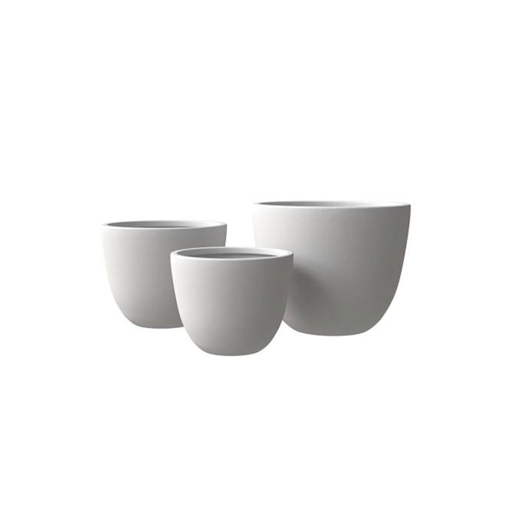 Dahlia Series Poly Stone Planter Set in White