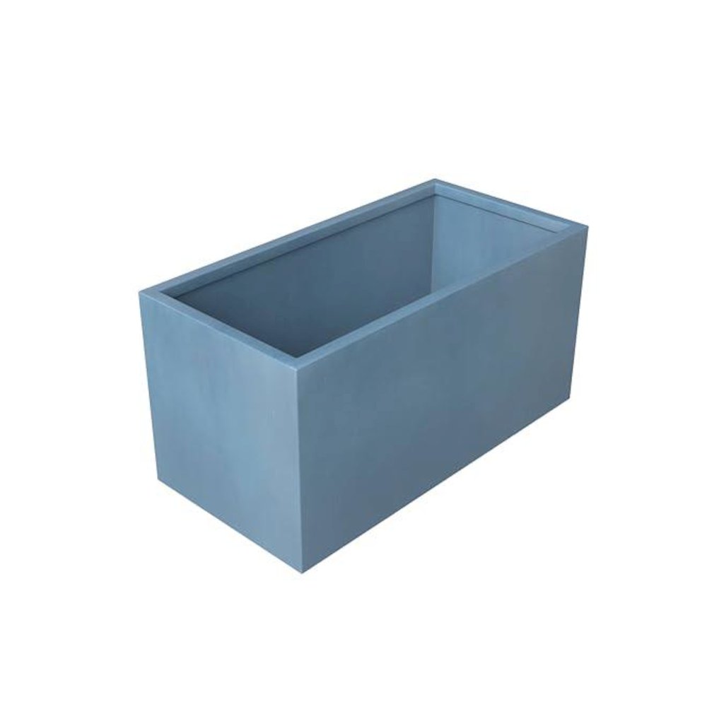 Bloom Series Poly Stone Planter 15.7" , 31.5" Long In Black Aged Concrete