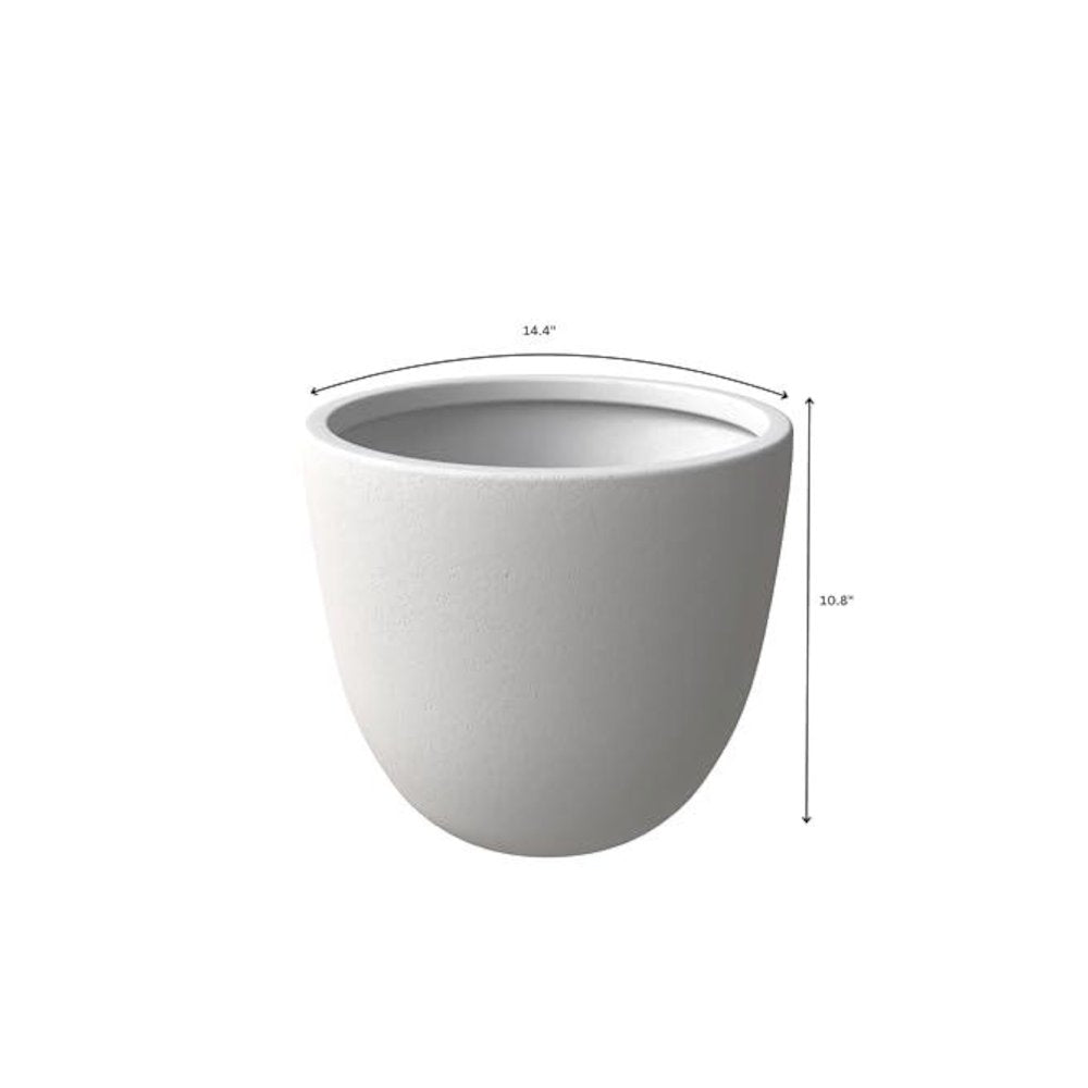Dahlia Series Poly Stone Planter Set in White