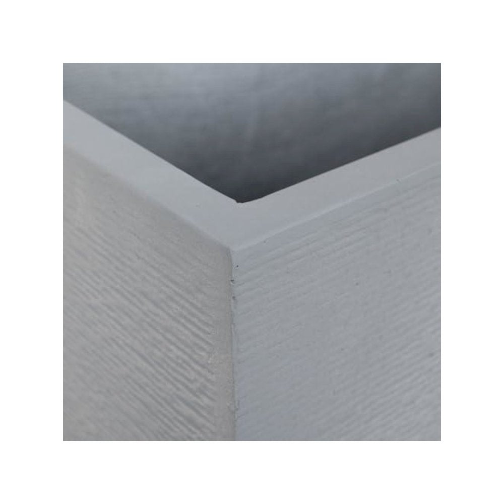 Flora Series Rectangle Poly Stone Planter in Grey 12 x 12, 31.5 Long