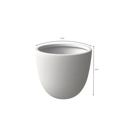 Dahlia Series Poly Stone Planter Set in White