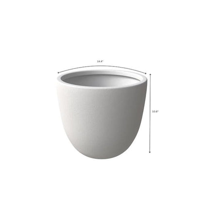 Dahlia Series Poly Stone Planter in White 14.4 Dia, 10.8 High