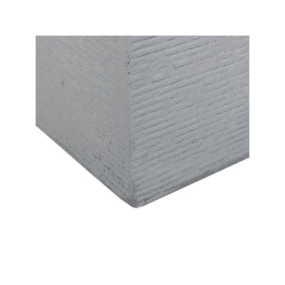 Flora Series Rectangle Poly Stone Planter in Grey 12 x 12, 31.5 Long