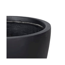 Dahlia Series Poly Stone Planter in Black 14.4 Dia, 10.8 High