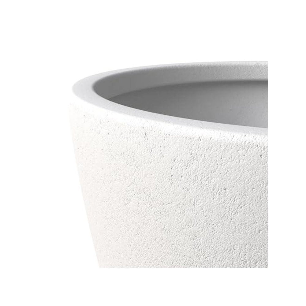 Dahlia Series Poly Stone Planter in White 14.4 Dia, 10.8 High