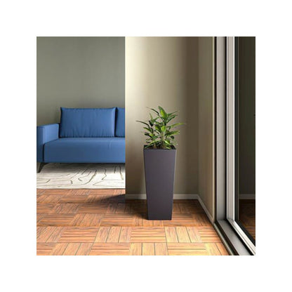 Orna Series Poly Stone Planter 13.8 Dia 29.4 High in Black