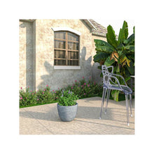 Dahlia Series Poly Stone Planter in Aged Concrete 14.4 Dia, 10.8 High