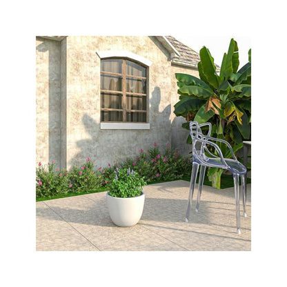 Dahlia Series Poly Stone Planter in White 14.4 Dia, 10.8 High