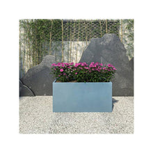 Bloom Series Poly Stone Planter 15.7" , 31.5" Long In Black Aged Concrete