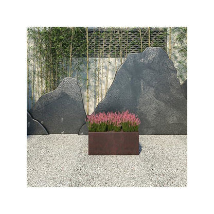Bloom Series Poly Stone Planter 9" , 19.7" Long In Brown