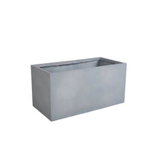 Flora Series Rectangle Poly Stone Planter in Grey 15.7 x 15.7, 35.4 Long