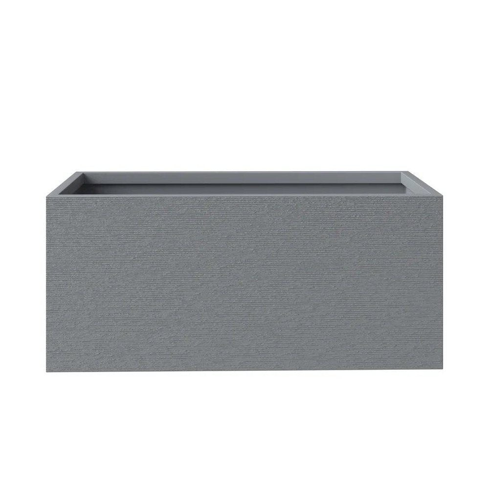 Flora Series Rectangle Poly Stone Planter in Grey 15.7 x 15.7, 35.4 Long