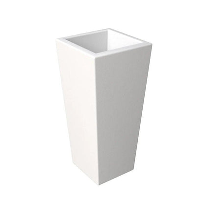 Orna Series Poly Stone Planter 13.8 Dia 29.4 High in White