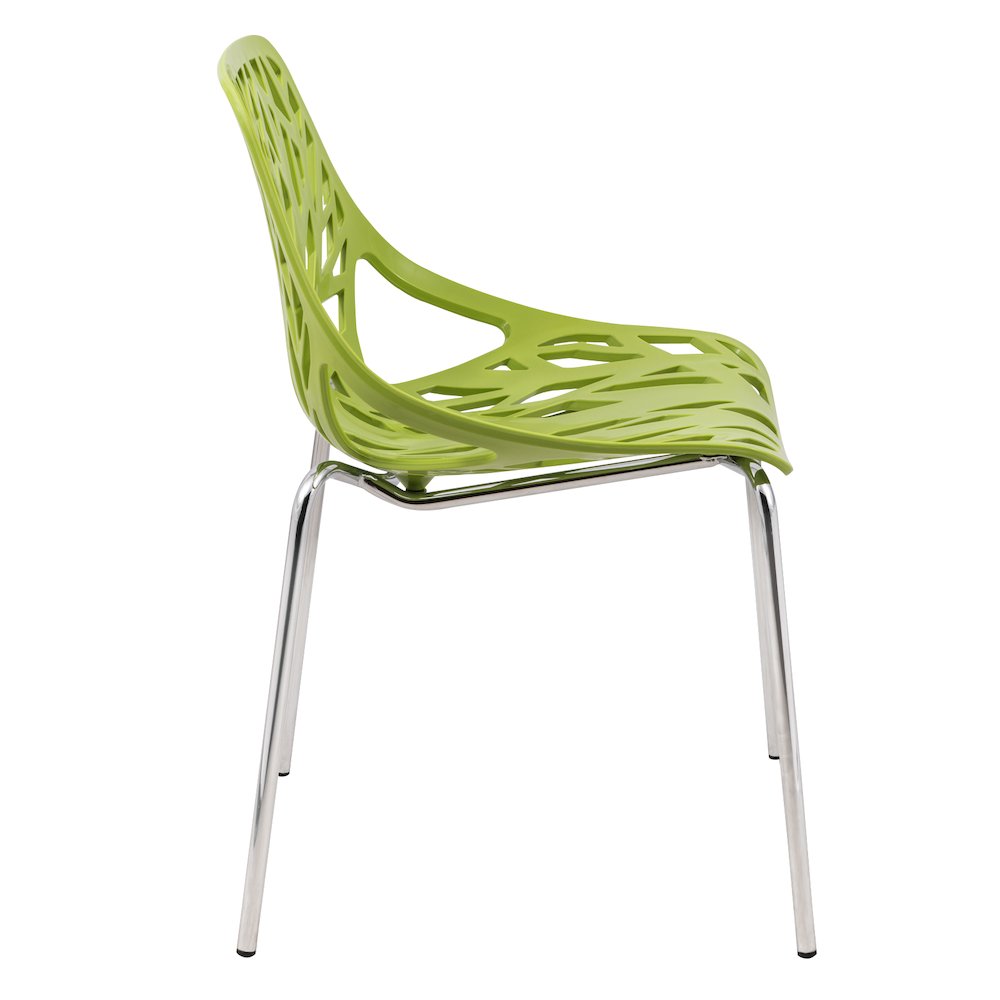 Modern Asbury Dining Chair w/ Chromed Legs, Set of 2