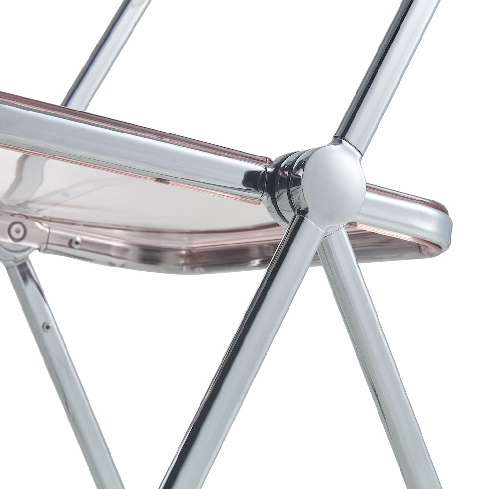 Lawrence Acrylic Folding Chair With Metal Frame, Set of 4