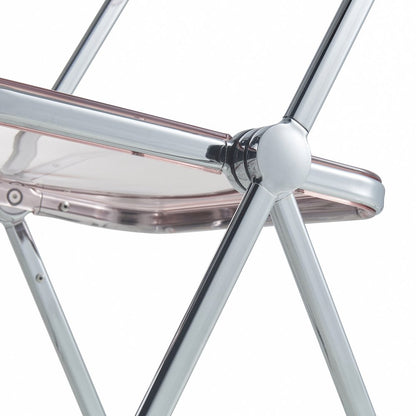 Lawrence Acrylic Folding Chair With Metal Frame, Set of 4