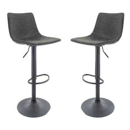 Tilbury Modern Adjustable Bar Stool in Charcoal Black