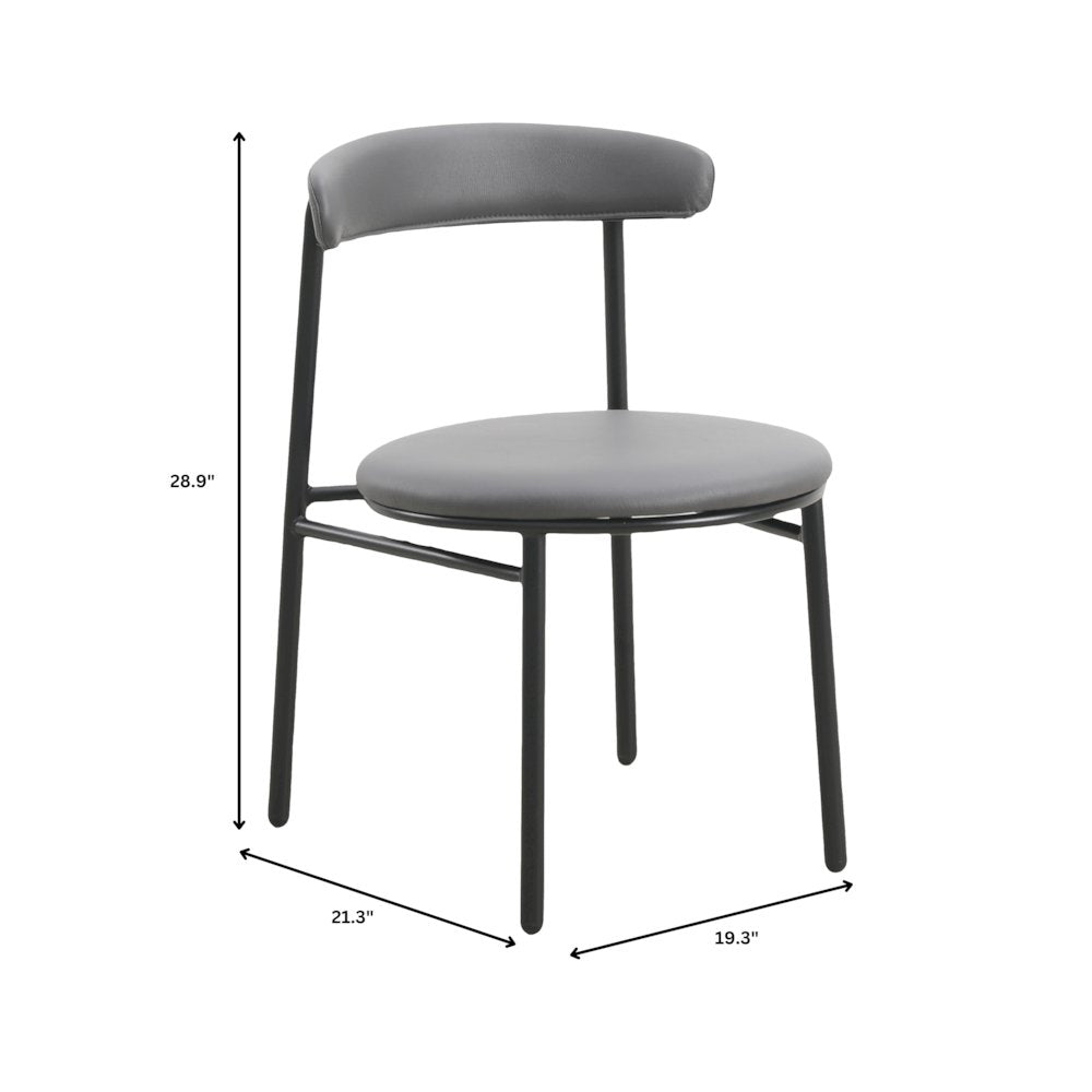Lume Collection Modern Dining Chair in Charcoal Set of 4
