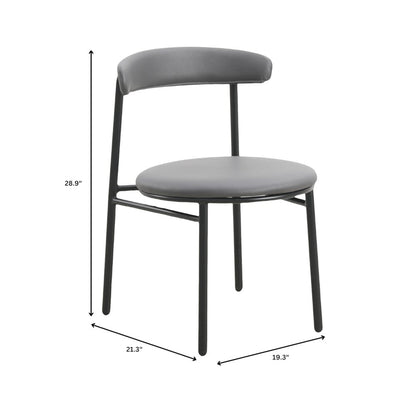 Lume Collection Modern Dining Chair in Charcoal Set of 4
